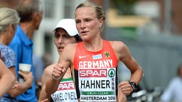 Anna Hahner läuft bei den Europameisterschaften in Amsterdam.