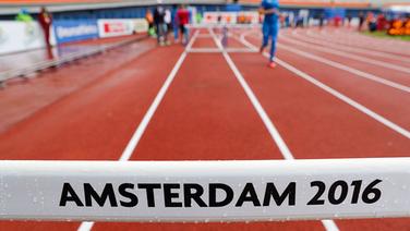 Blick auf die Tartanbahn im Olympiastadion von Amsterdam. © dpa bildfunk 