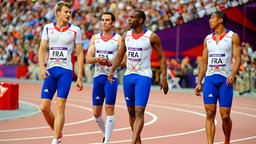 Christophe Lemaitre (l.) bei den Olympischen Spielen 2012 in London. © picture alliance / DPPI Media Foto: POOL