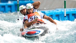 Die slowakischen Kanuten Ladislav (l.) und Peter Skantar. © Imago/Eibner