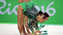 Team Bulgarien (Rhythmische Sportgymnastik) bei der Performance © dpa Foto: Tatyana Zenkovich