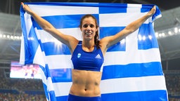 Die griechische Stabhochspringerin Ekaterini Stefanidi © dpa - Bildfunk Foto: Franck Robichon